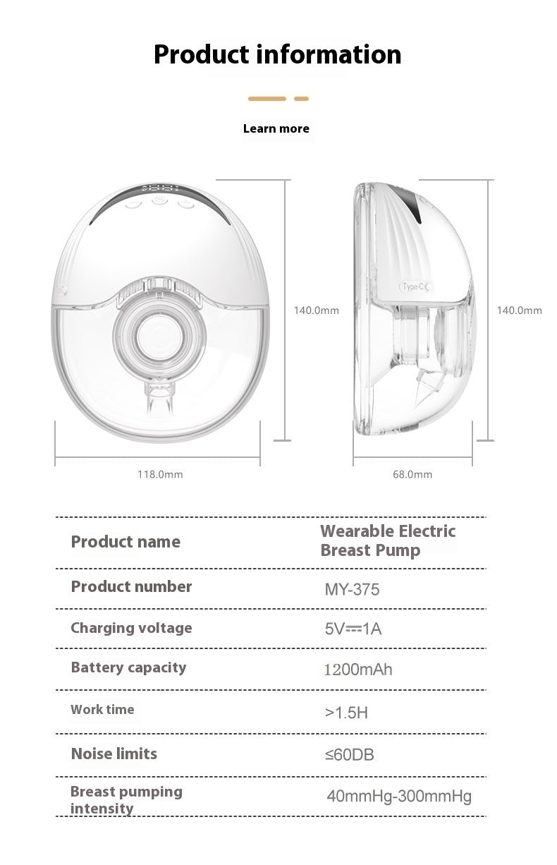 Hands free wearable breast pump