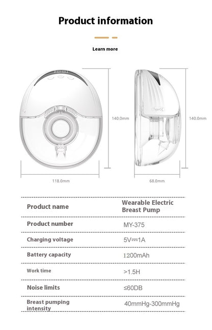 Hands free wearable breast pump